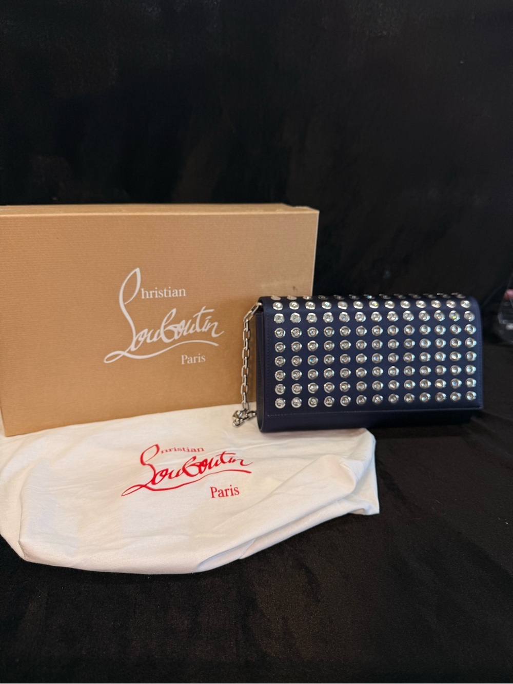 Christian Louboutin Paloma Small satin crêpe clutch
